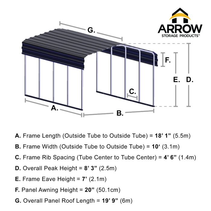 Sommerbutikken AS - Carport Arrow 3x6,1